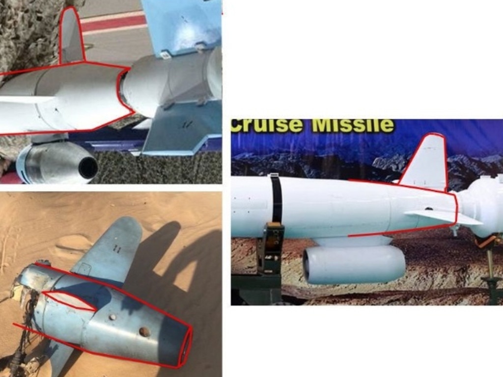 Component identification highlighted by the Arms Control Wonk website analysts show the similarity between the wreckage and the Quds 1 cruise missile design.