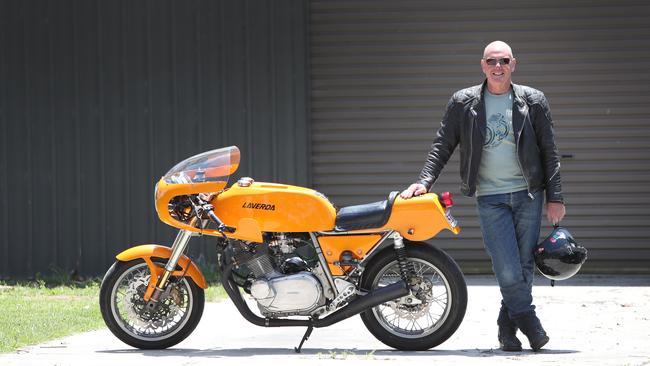 The show will also feature bikes, hot rods and anything else with wheels including Charlie Brown’s 1972 Laverda. Picture: Sue Graham