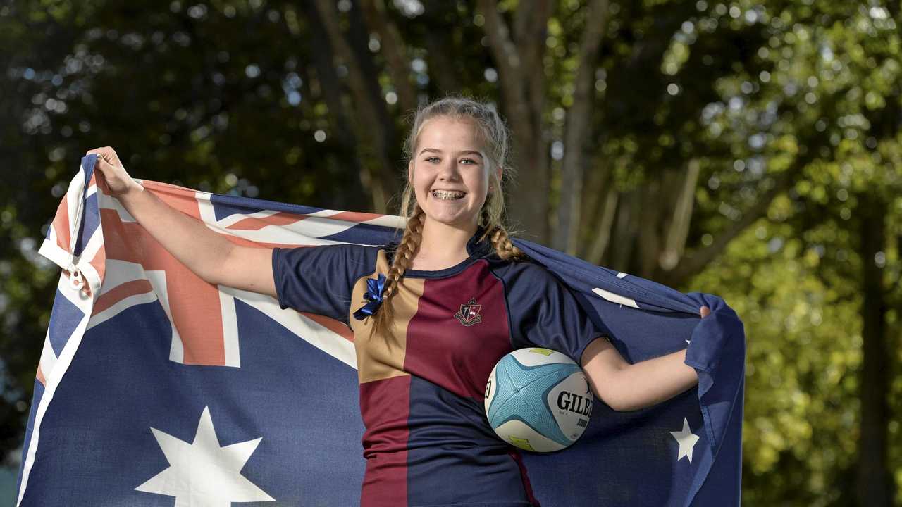 SPECIAL HONOUR: TACAPS student Klaudia Shaw will be a flag bearer for the Wallabies at the Australia Ireland rugby test match at Suncorp Stadium tomorrow night. Picture: Kevin Farmer