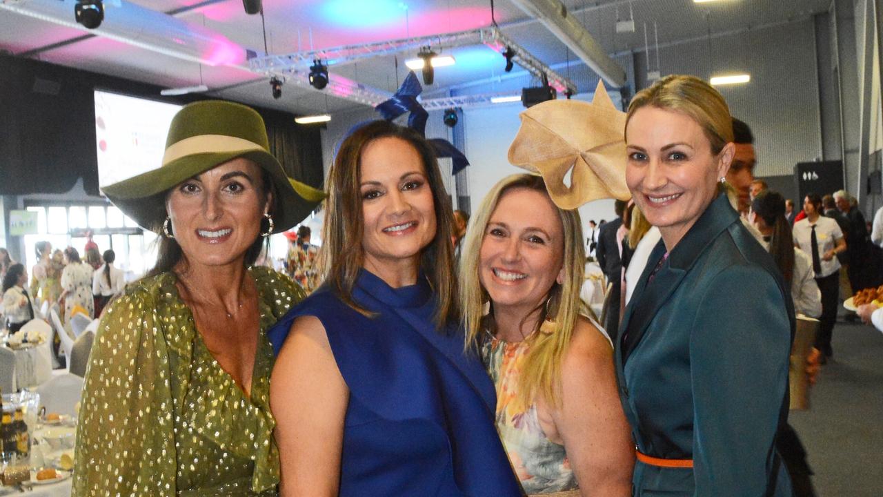 Danielle Page, Angela Obree, Tracy Ferraro and Dayna Willems at St John’s Crisis Centre race day at GCTC, Bundall. Pic: Regina King