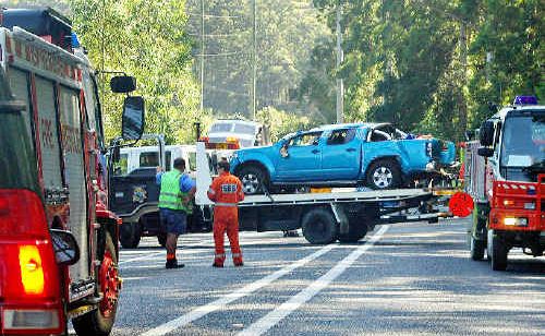 Advocate reader David Bromley took this image of the accident at Hungry Head on the Pacific Highway.