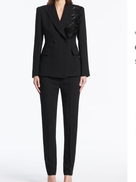 The elegant Carla Zampatti jacket retails for $1249, while the outfit complete with pants costs $1798. Picture: Supplied.