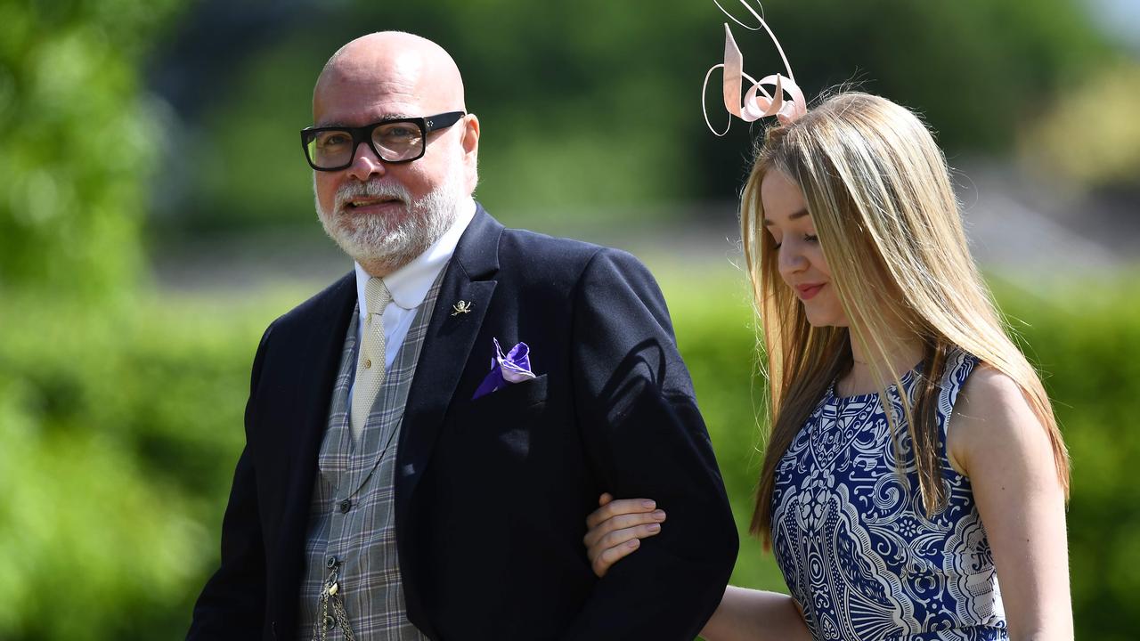 Gary Goldsmith, Kate Middleton’s uncle, at the wedding of Pippa Middleton and James Matthews with his daughter, Talullah. Picture: Justin Tallis/AFP