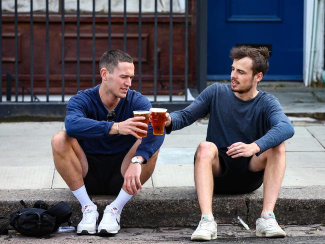 Britain’s pubs reopening means reconnecting with mates. Picture: Getty Images