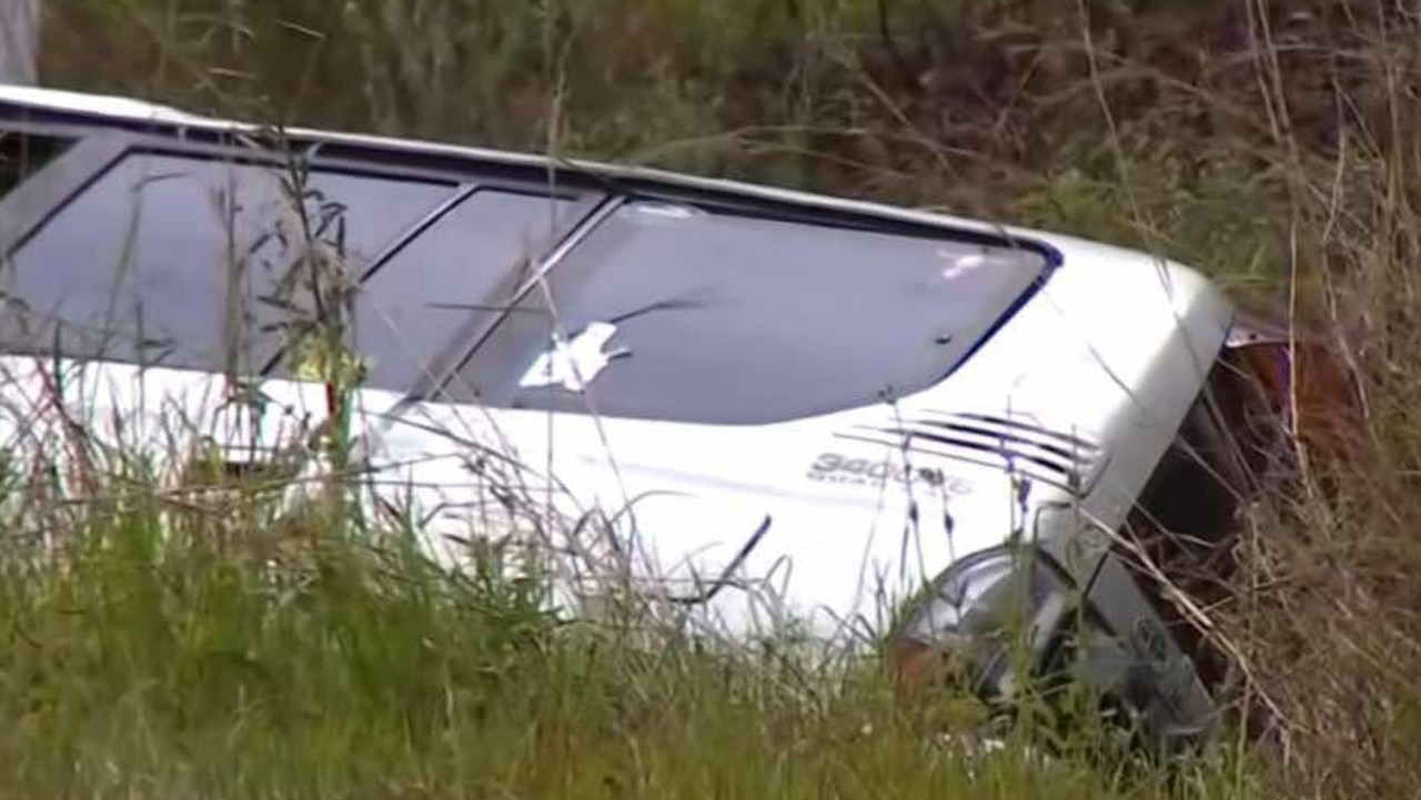 A man has died after a single-vehicle crash in the Bundaberg region on New Year’s Day, at Dalysford. Picture: Channel 7.