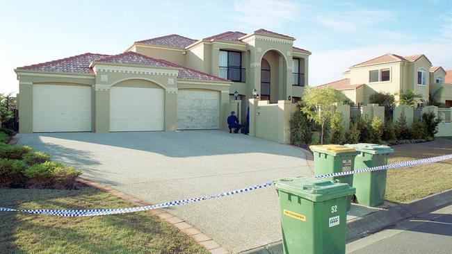 Police at the home of murdered Russian businessman Gennadi Bernovski at Benowa Waters.