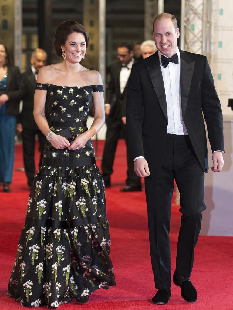 Britain’s Prince William, Duke of Cambridge, right, and Britain’s Kate, Duchess of Cambridge attend the 70th EE British Academy Film Awards (BAFTA) at Royal Albert Hall on February 12, 2017 in London, England. Picture: AP