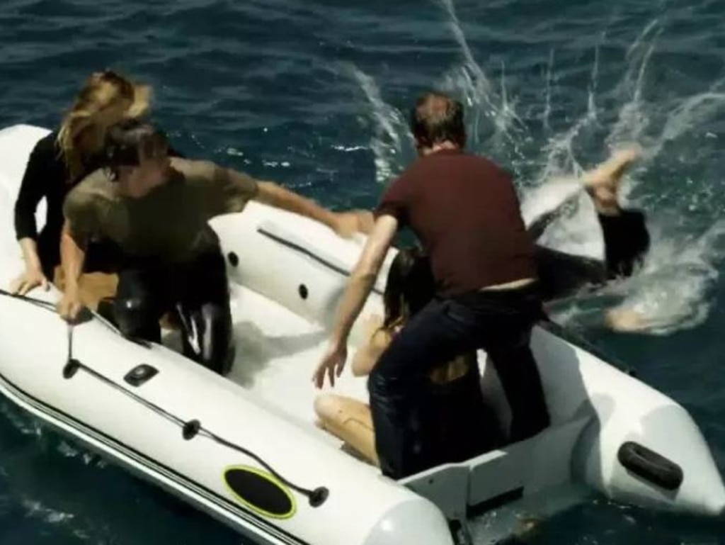 A re-enactment of the group's disastrous voyage on a new film, Capsized: Blood In the Water. Picture: Discovery Channel