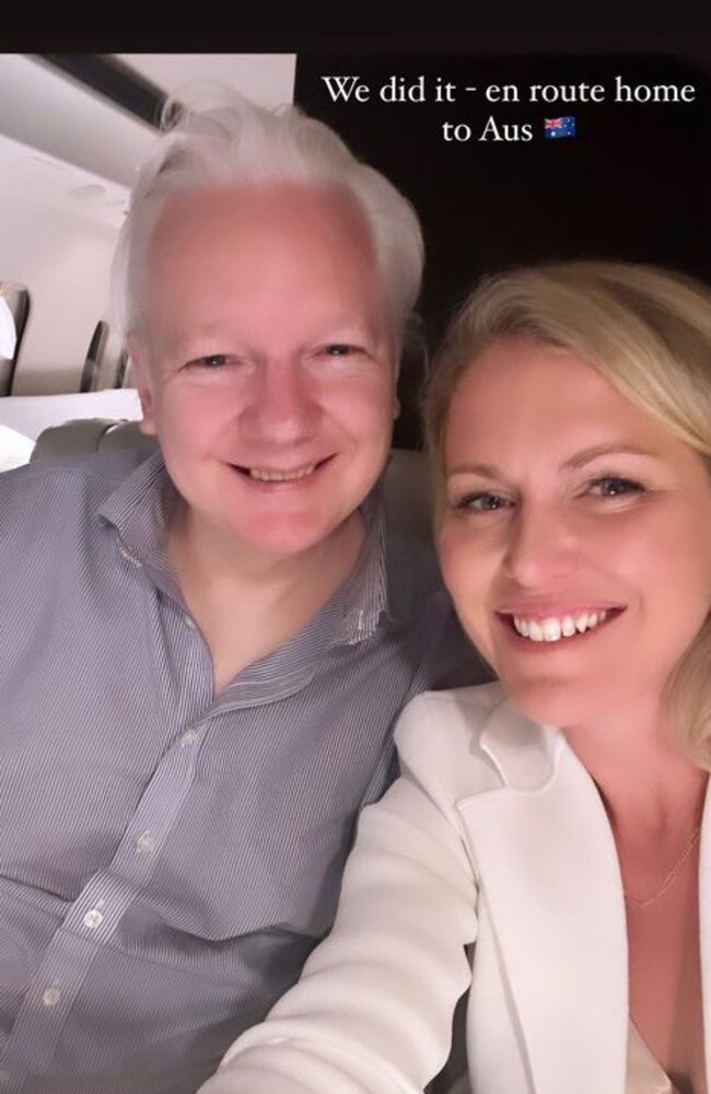 Julian Assange and lawyer Jennifer Robinson. Picture: Instagram