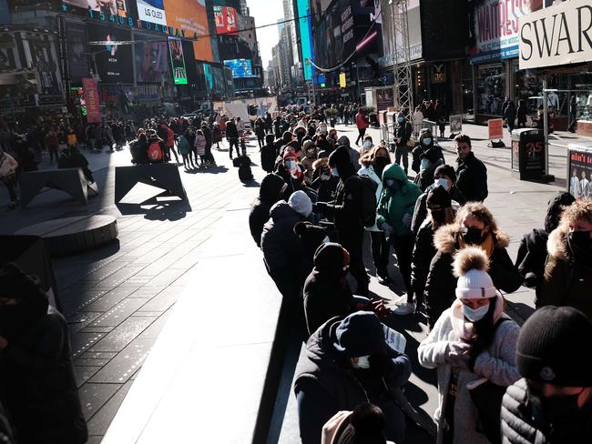 New York City, which was initially overwhelmed by the Covid pandemic, has once again seen case numbers surge as the new Omicron variant becomes dominant. Picture: Getty Images/AFP