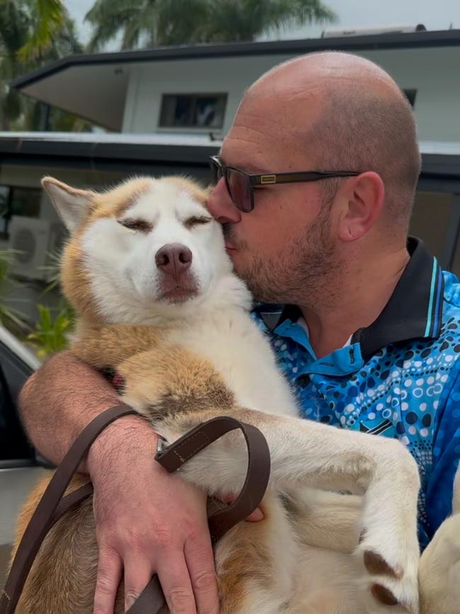 Daniel Loader is reunited with stolen husky Nova after an exhausting 18 hour drive.