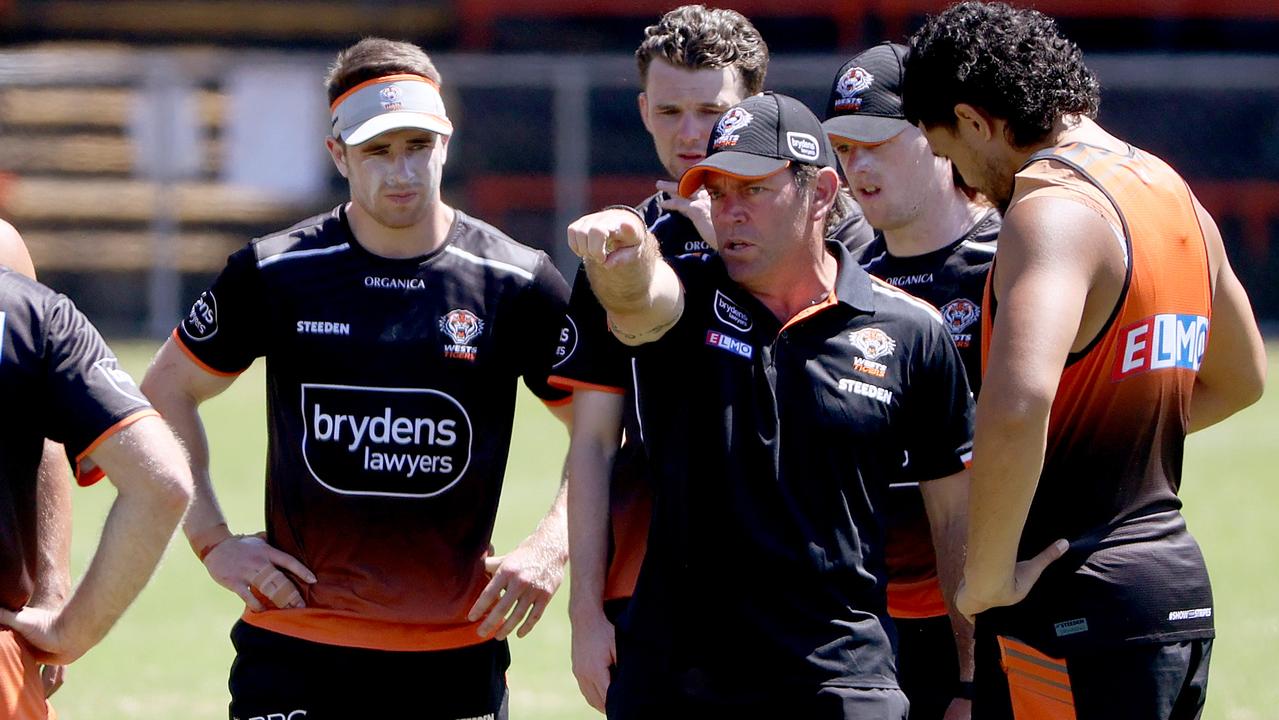 Brett Kimmorley has emerged as a valuable resource for Tigers players. Picture: Toby Zerna