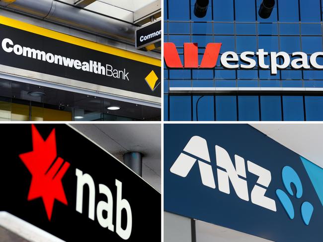 COMPOSITE 4:3 - Australia's four big banks Commonwealth, Westpac, NAB, ANZ. Picture: NCA Newswire