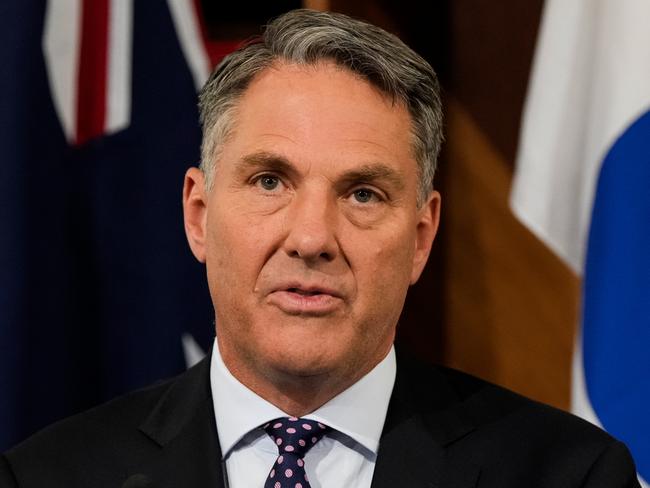 MELBOURNE, AUSTRALIA - MAY 01: Australia's Deputy Prime Minister and Defence Minister Richard Marles speaks during a joint press conference following an Australia and South Korea Foreign and Defence Ministers meeting on May 1, 2024 in Melbourne, Australia. South Korea and Australia were set to hold "two plus two" talks among their foreign and defense ministers Wednesday, as the two countries seek to deepen cooperation in the Indo-Pacific, defense and other areas, media reports said. (Photo by Asanka Brendon Ratnayake-Pool/Getty Images)