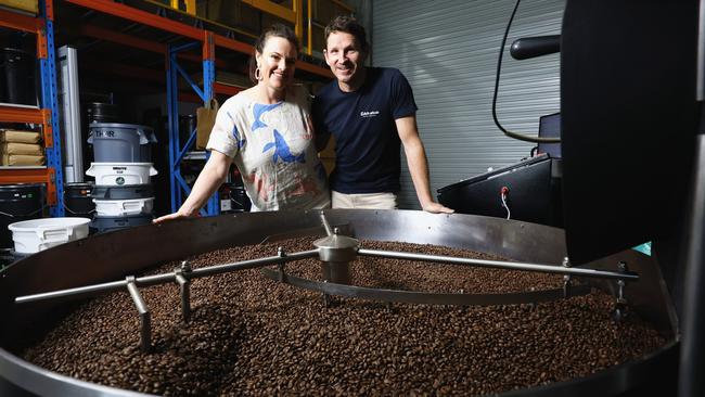 Ali Slotemaker and Steve Lee, owners of White Whale Coffee Roasters, decided they wanted a business that would ride out any economic climate, and chose coffee. Picture: Brendan Radke