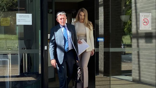 Former real estate worker Helen Andrews with her lawyer was unsuccessful in having her charges dealt with under Mental Health Act at Sutherland Local Court. Picture: Ashleigh Tullis