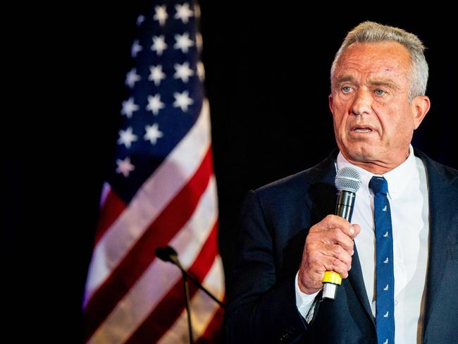 AUSTIN, TEXAS - MAY 13: Independent Presidential candidate Robert F. Kennedy Jr. speaks to attendees during a campaign rally at Brazos Hall on May 13, 2024 in Austin, Texas. Kennedy and his running mate Nicole Shanahan, a Silicon Valley millionaire, rallied with supporters as they continue campaigning across the country for presidency ahead of the November 5, 2024 general election.   Brandon Bell/Getty Images/AFP (Photo by Brandon Bell / GETTY IMAGES NORTH AMERICA / Getty Images via AFP)