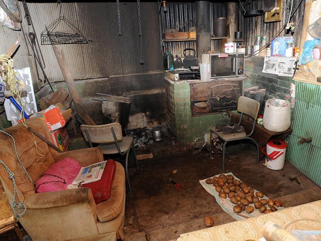 Inside the bush hut where fugitive Malcolm Naden was captured 30km away from Gloucester on the NSW mid-north coast.