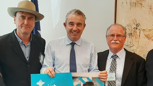 Kevin Hogan with Micah Australia representatives in Canberra, including Luke Vassella and Ian Phillips. Photo: Kevin Hogan