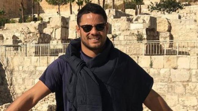 Jarryd Hayne in Jerusalem earlier this month. Source Instagram @jarrydhayne38