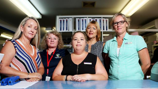 Sharon Cattell, Redcliffe State High School; Julianne Janbroers, Clontarf Beach State High School; Bec Barnes, Humpybong State School; Sue Thomas, Deception State School; and Karen Richardson, Redcliffe Special School School. Photo: Ric Frearson