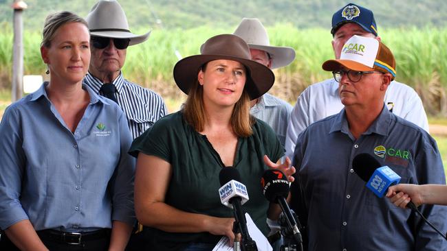 Cairns-based Senator for Queensland Nita Green announcing a tripling of the Extraordinary Disaster Assistance Recovery Grants for primary producers to $75,000 for primary producers, with $50,000 available for small businesses and not-for-profits, during a news conference in Coolbie, Hinchinbrook. Picture: Cameron Bates