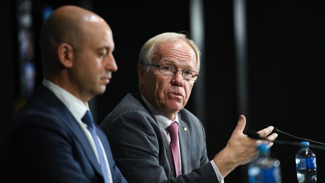 Could previous chairmen Peter Beattie or John Grant been able to handle the pressure like V’landys? Picture: AAP.