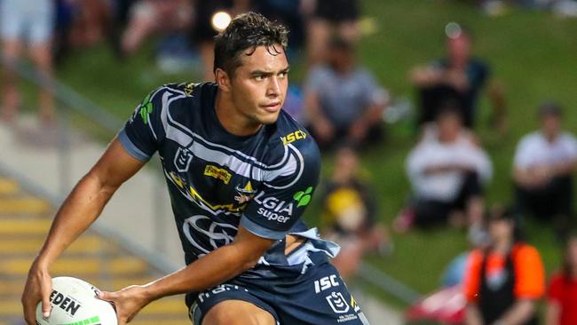Te Maire Martin of the Cowboys during the Round 4 NRL match between the North Queensland Cowboys and Canberra Raiders at 1300SMILES Stadium in Townsville, Saturday, April 6, 2019. (AAP Image/Michael Chambers) NO ARCHIVING, EDITORIAL USE ONLY