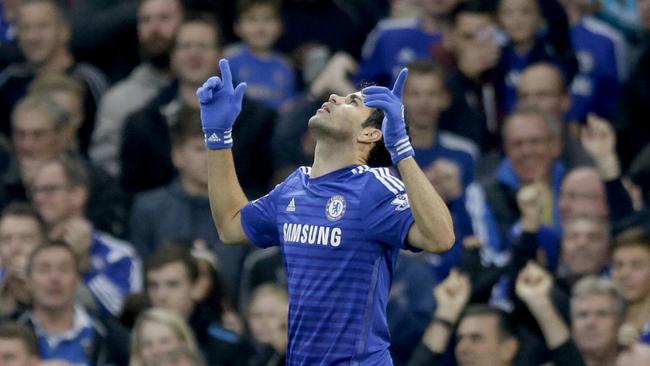 Chelsea's Diego Costa celebrates scoring his side's first goal.