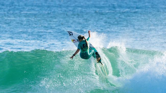 Sierra Kerr in action at Snapper Rocks for the Mobile Gold Coast Pro on Tuesday. (Photo: Cait Miers/World Surf League)