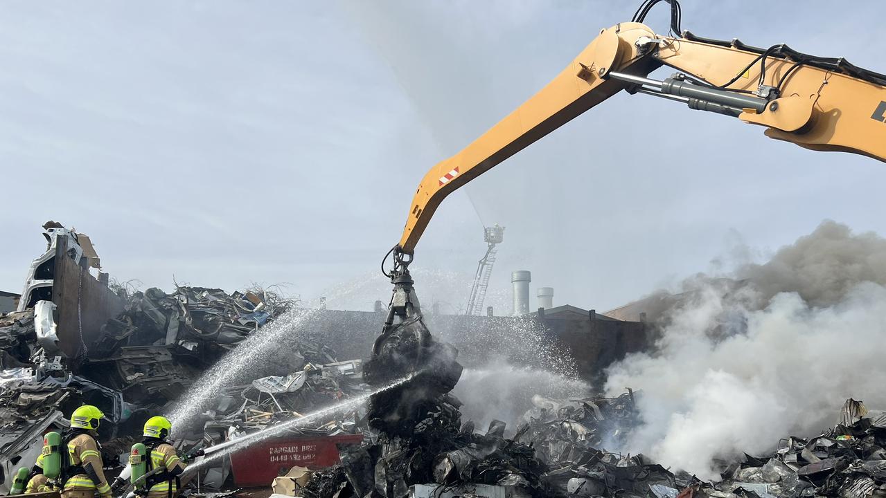 Greenacre, NSW: Fireys Battle Massive Scrap Metal Fire | The Australian