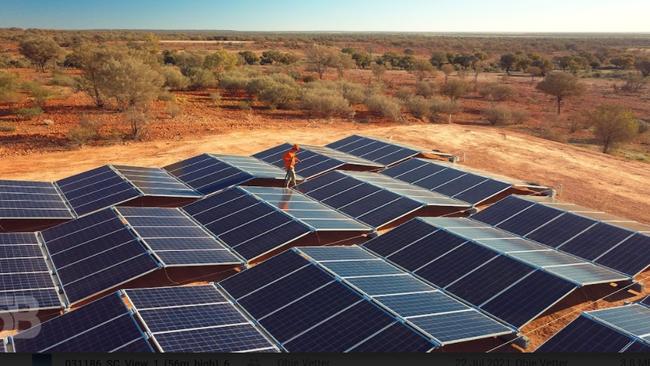 Sun Cable’s Australia-Asia PowerLink will unlock Australia’s vast world-class solar and land resources to provide significant renewable electricity to Darwin and create a new $2 Billion export industry by supplying up to 15% of Singapore’s electricity needs. Pictured: render of Sun Cable’s proposed solar farm in Powell Creek NT. Picture: supplied