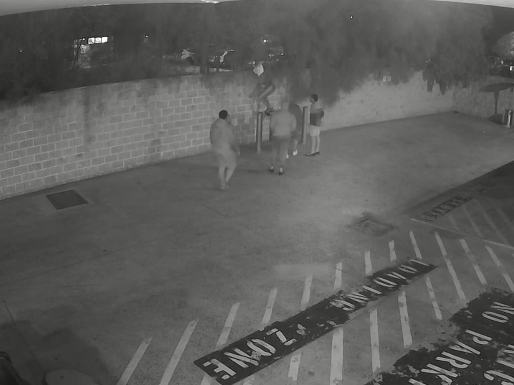 CCTV footage showing Manase Fainu jumping a fence into a Mormon church dance shortly before a wild brawl. Picture: Supplied