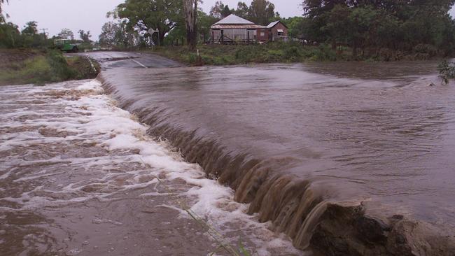 Floodwater close the Kalbra road. Picture: Rob Maccoll