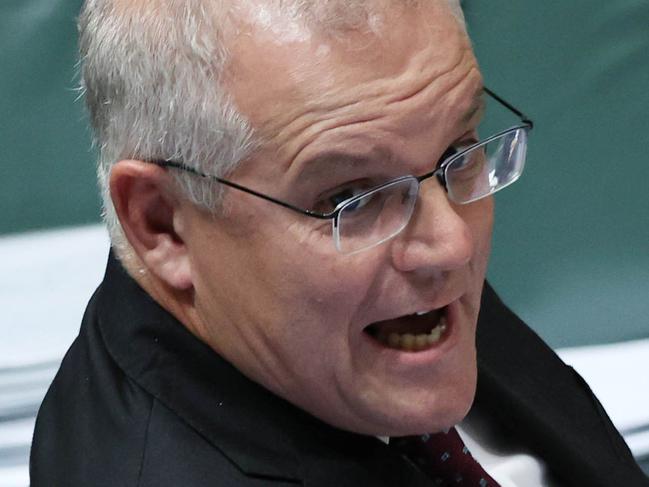 CANBERRA, AUSTRALIA NewsWire Photos MARCH, 23 2021: Prime Minister Scott Morrison during Question Time in the House of Representatives in Parliament House Canberra.Picture: NCA NewsWire / Gary Ramage