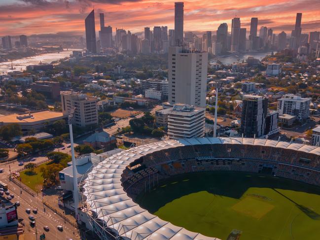 Aerial view of The Gabba stadium. Picture: TEQ