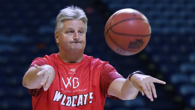 Scott Roth assistant passes a ball in the warm up session during the round nine NBL match between the Perth Wildcats and the Adelaide 36ers at Perth Arena on December 01, 2019 in Perth, Australia. (Photo by Paul Kane/Getty Images)