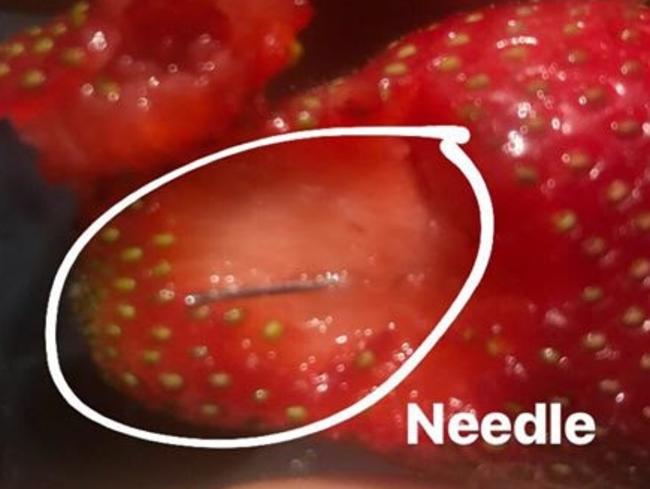 A needle was allegedly found in strawberries purchased from a supermarket on Brisbane’s northside.