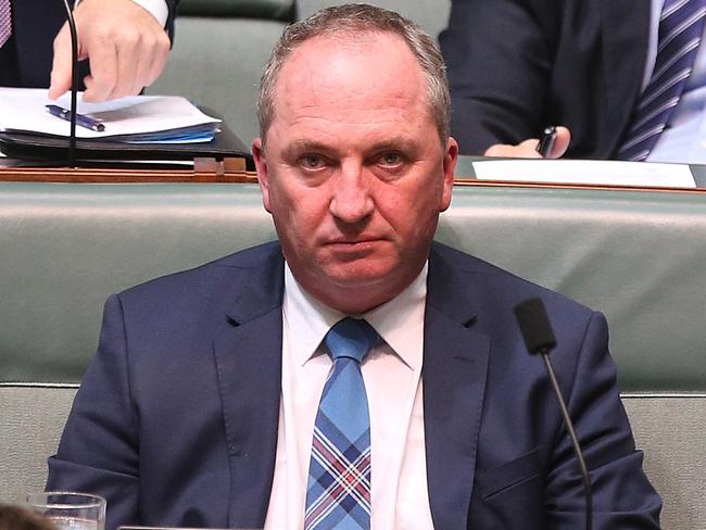 Barnaby Joyce in Question Time in the House of Representatives Chamber at Parliament House in Canberra. Picture Kym Smith