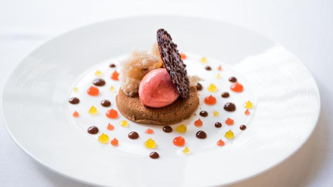 Grossi Florentino’s playful dessert, Arancia Rossa. Picture: Jason Edwards