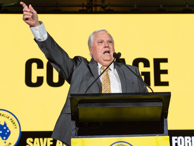 Clive Palmer at the United Australia Party's national launch. Picture: Brad Fleet