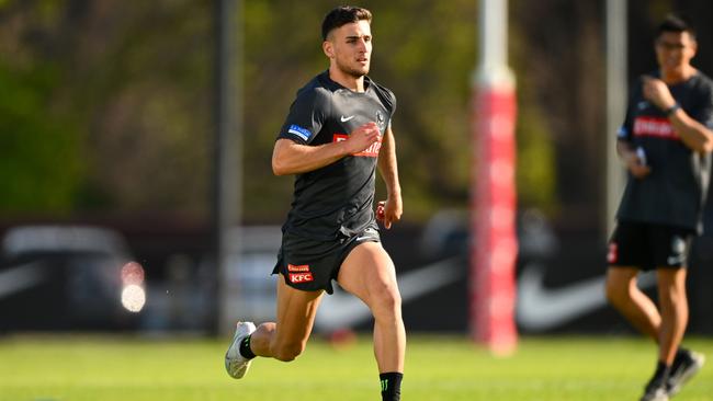 Nick Daicos hits top pace. Picture: Morgan Hancock/Getty Images