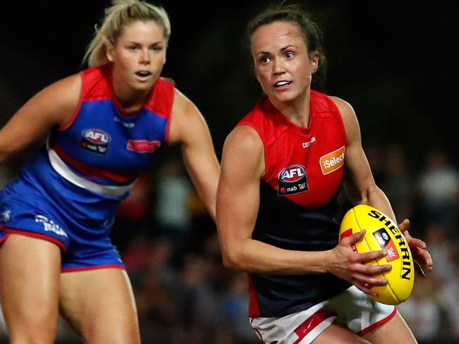 Melbourne midfielder Daisy Pearce in action during the 2018 AFLW season. Picture: ADAM TRAFFORD/AFL MEDIA/GETTY IMAGES