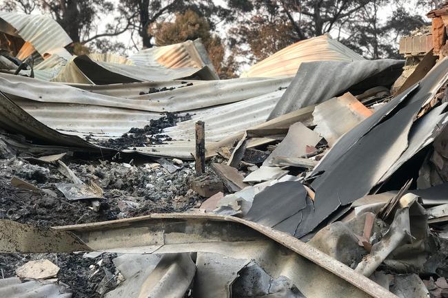 The ruins of Binna Burra Lodge after Bushfires destroyed the historic retreat. Picture: Kirstin Payne