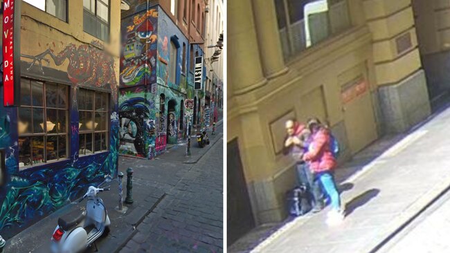 The girl was dragged through Hosier lane. Source: Google Maps / Victoria Police