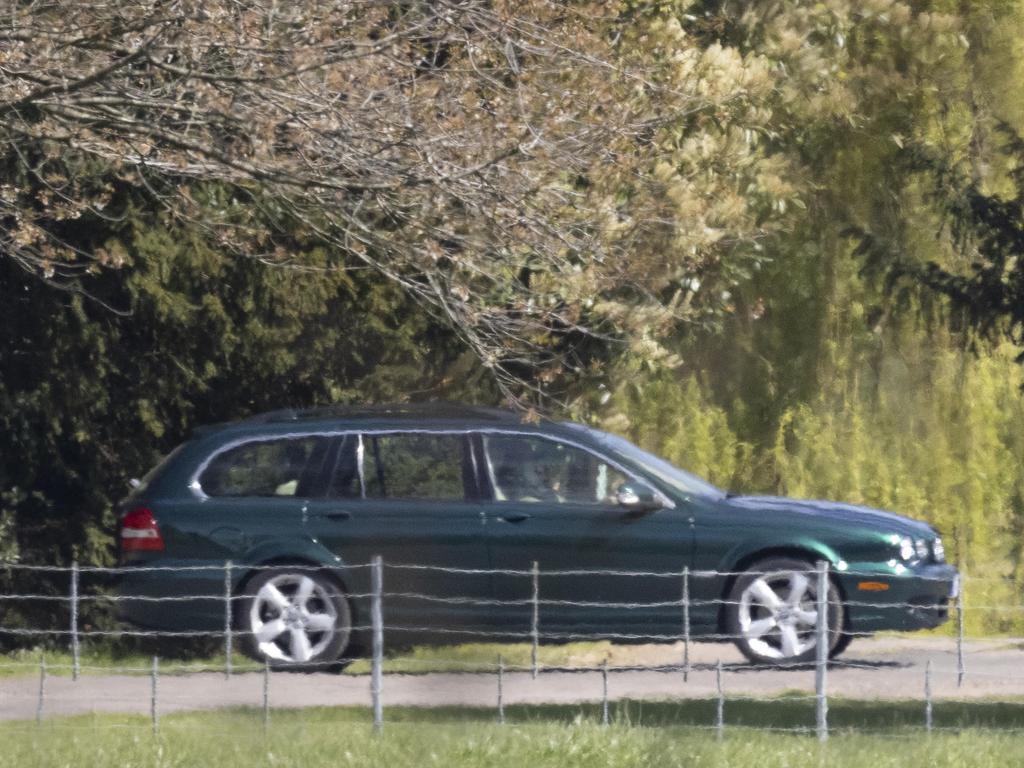 The Queen’s car leaves Windsor castle. Picture: Mega Agency