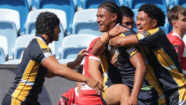 DAILY TELEGRAPH. SEPTEMBER 13th, 2023School Girls Cup final against, Hills Sports High and Mabel Park State High and School Boys Cup Final against Westfields Sports High and Palm Beach Currumbin.Player# Photo: Tim Pascoe