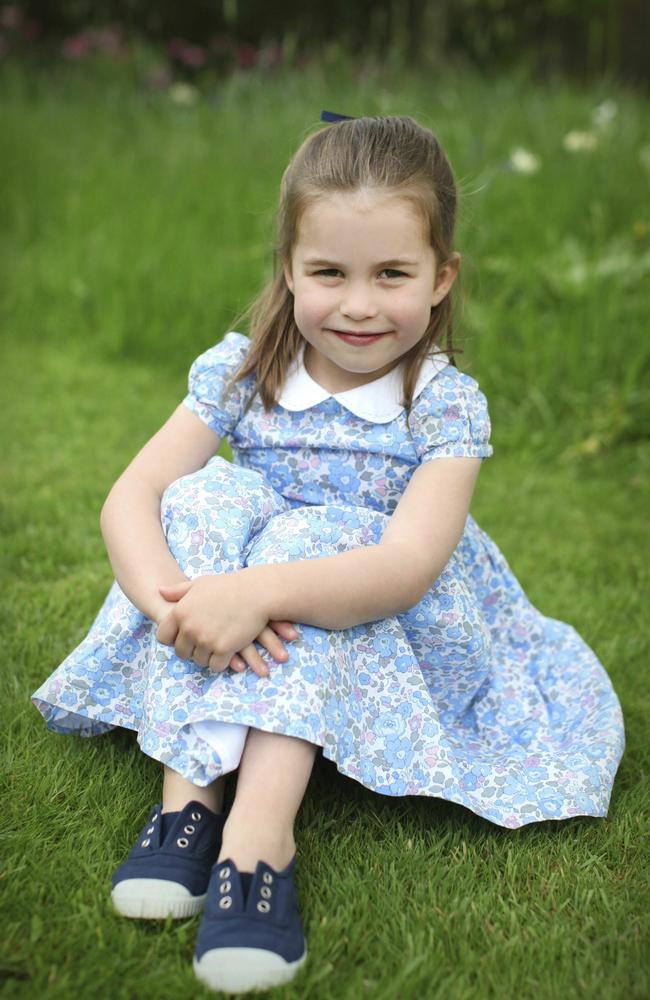 Princess Charlotte is celebrating her birthday on Thursday. Picture: Duchess of Cambridge/Kensington Palace via AP