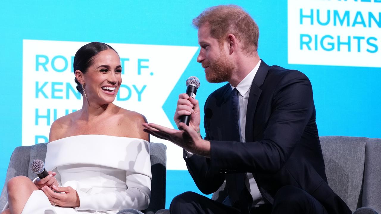 Prince Harry and Meghan Markle attend a speaking engagement at the Robert F. Kennedy Human Rights Ripple of Hope Gala at New York last December. Picture: Kevin Mazur/Getty Images