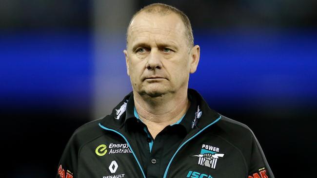 The honeymoon is over the Port Adelaide coach Ken Hinkley. Picture: Michael Klein
